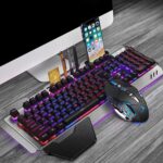 Wireless Gaming Keyboard  Mouse and Large RGB Mouse Pad
