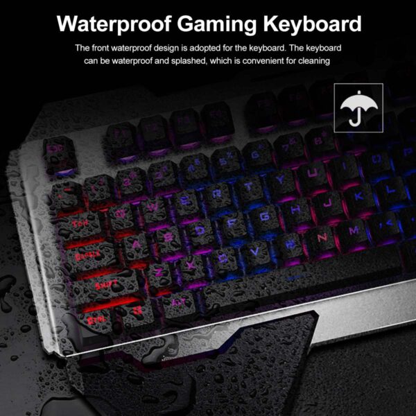Wireless Gaming Keyboard  Mouse and Large RGB Mouse Pad