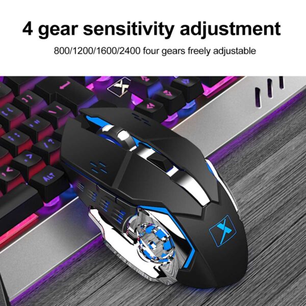 Wireless Gaming Keyboard  Mouse and Large RGB Mouse Pad
